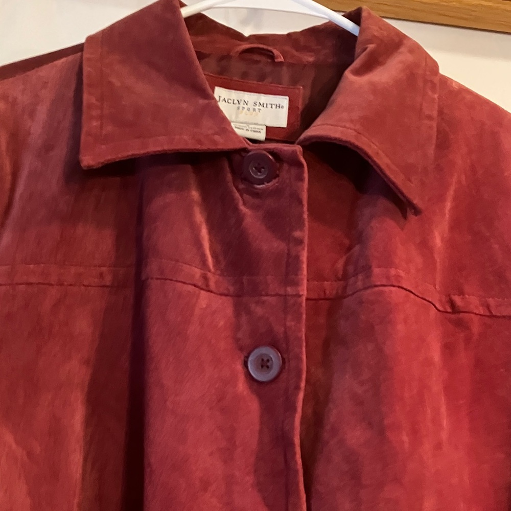 Jaclyn Smith Womens Sz X (stands for XL) Burgundy Red Genuine Leather Jacket - Picture 3 of 10